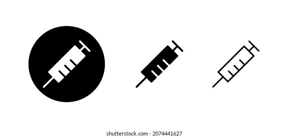 Syringe icons set. injection sign and symbol.vaccine icon