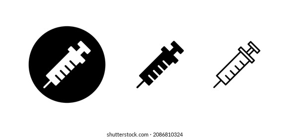 Syringe icons set. injection sign and symbol.vaccine icon