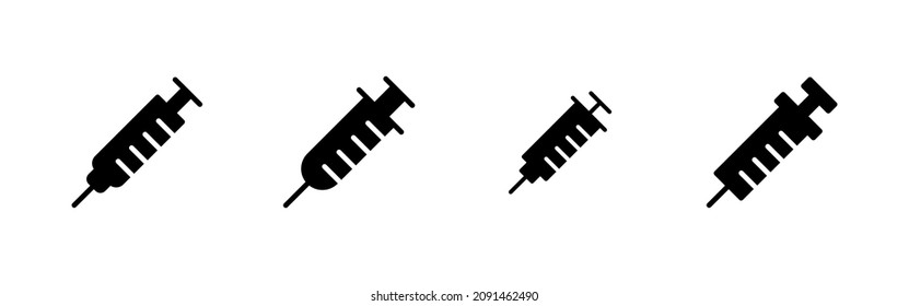 Syringe icons set. injection sign and symbol.vaccine icon