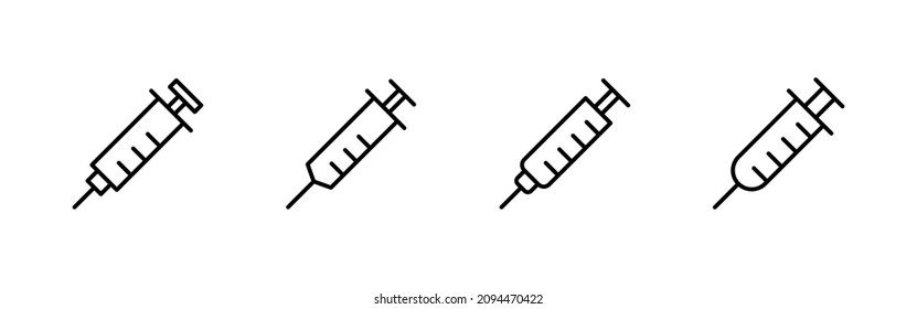 Syringe icons set. injection sign and symbol.vaccine icon