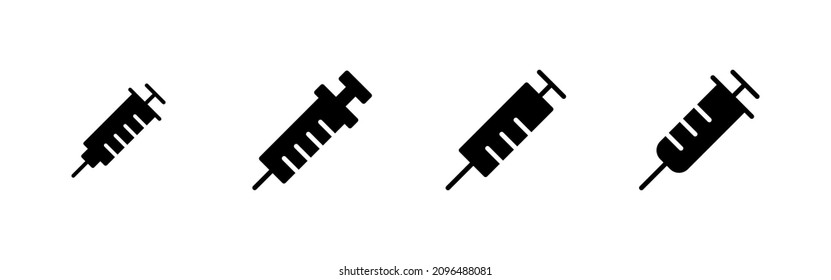 Syringe icons set. injection sign and symbol.vaccine icon