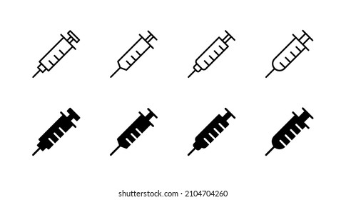 Syringe icons set. injection sign and symbol.vaccine icon