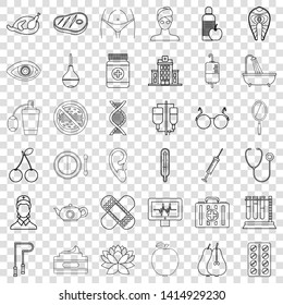 Syringe icons set. Outline style of 36 syringe vector icons for web for any design