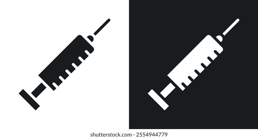 Syringe icons in solid black and white colors
