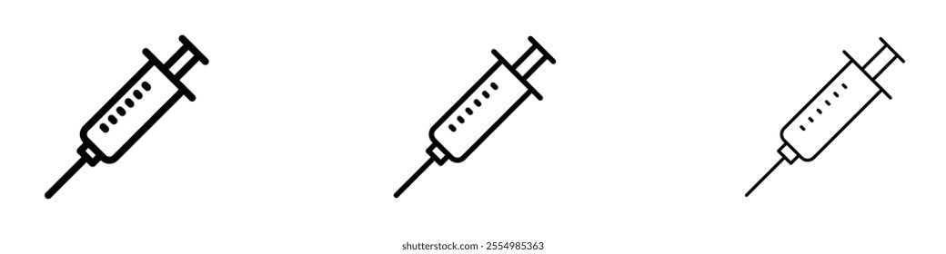 Syringe icons in tree different stroke sizes