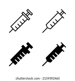 Spritzensymbole, Vektor. Injektionszeichen und Symbol.Impfstoff-Symbol