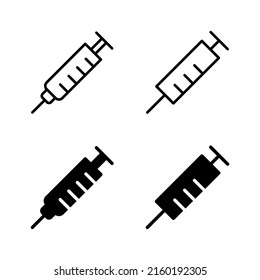 Spritzensymbole, Vektor. Injektionszeichen und Symbol.Impfstoff-Symbol