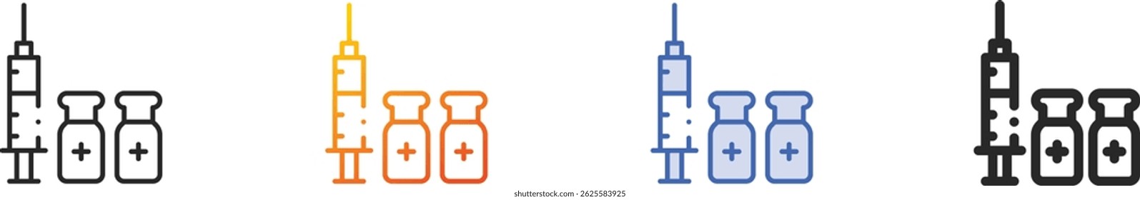 syringe icon.Thin Linear, Gradient, Blue Stroke and bold Style Design Isolated On White Background