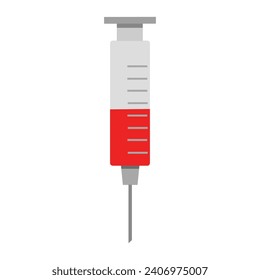 Syringe illustrated on white background