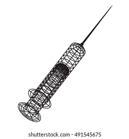 syringe illustration logo vector