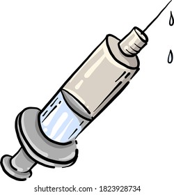 Syringe, illustration, vector on white background