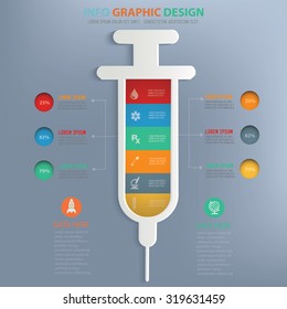 Syringe info graphic design,clean vector