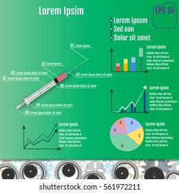 syringe infographic concept. Vector illustration
