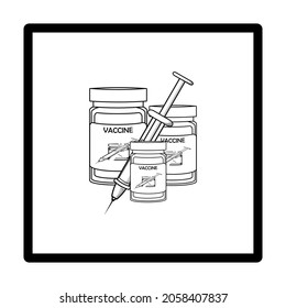syringe inject vaccine sign logo illustration vector