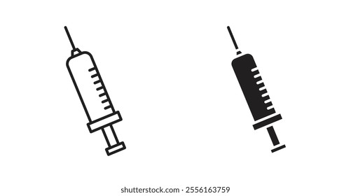 Syringe injection Filled flat icons set for apps and web ui designs.