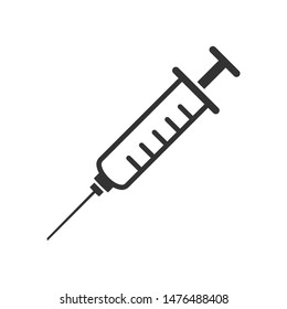 Syringe injection glyph icon, vector.