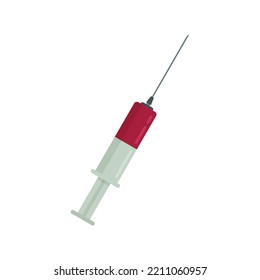 Icono de inyección de jeringas. Ilustración plana del icono del vector de inyección de Syringe aislado en el fondo blanco
