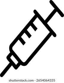 Syringe Injection Icon – Flat Medical Silhouette Vector