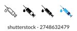 Syringe Injection icon set multiple style collection