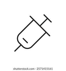 Syringe injection icon Thin line vector