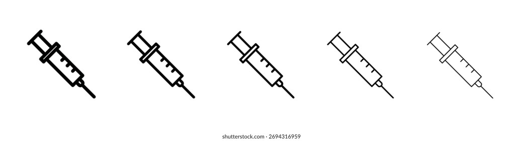 Spritzen-Injektionssymbol. Dünne Linie Icons Sammlung für Web ui.