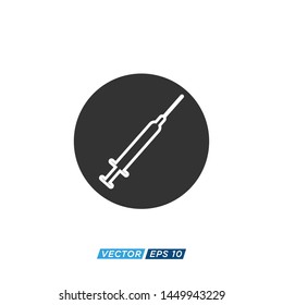 Syringe or Injection Icon Vector Design Illustration 