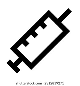 Syringe Injection icon vector designed in outline lineal minimalist bold sharp style (32px artboard 2px stroke)
