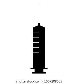 Syringe, injection icon vector, filled flat sign, solid pictogram isolated on white. Symbol, logo illustration.