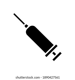 Spritze, Injektionssymbol, Vektorgrafik, gefülltes Flachzeichen, festes Piktogramm einzeln auf Weiß. Symbol, Logo-Abbildung. Pixel perfekt, einfaches Design, perfekt für alle Projekte