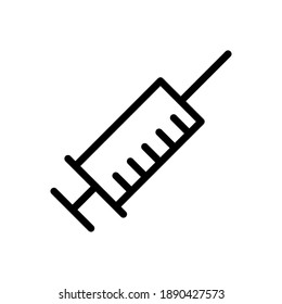Spritze, Injektionssymbol, Vektorgrafik, gefülltes Flachzeichen, festes Piktogramm einzeln auf Weiß. Symbol, Logo-Abbildung. Pixel perfekt, einfaches Design, perfekt für alle Projekte