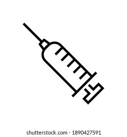 Spritze, Injektionssymbol, Vektorgrafik, gefülltes Flachzeichen, festes Piktogramm einzeln auf Weiß. Symbol, Logo-Abbildung. Pixel perfekt, einfaches Design, perfekt für alle Projekte