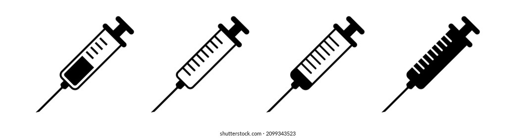 Syringe, injection icon vector, filled flat sign, solid pictogram isolated on white. Symbol, logo illustration. Pixel perfect.