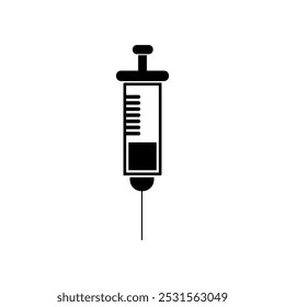 Syringe, injection icon vector, filled flat sign, solid pictogram isolated on white. Symbol, logo illustration. Pixel perfect