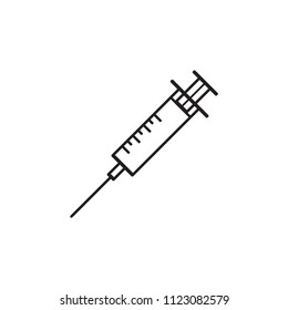 Syringe, injection icon vector flat sign.