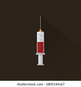 Syringe, injection icon vector. Vector illustration in flat style.