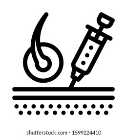 Syringe Injection Icon Vector. Outline Syringe Injection Sign. Isolated Contour Symbol Illustration