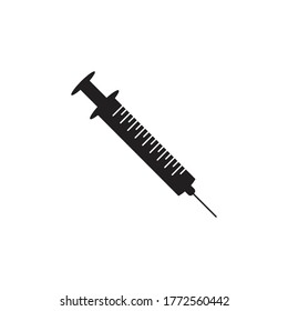 Syringe injection icon vector template and symbol