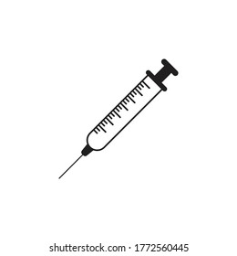 Syringe injection icon vector template and symbol