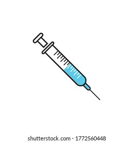Syringe injection icon vector template and symbol