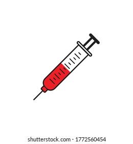 Syringe injection icon vector template and symbol