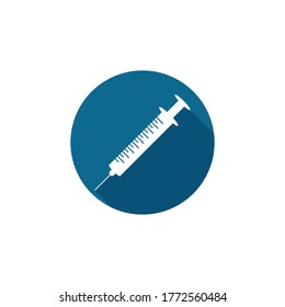 Syringe injection icon vector template and symbol
