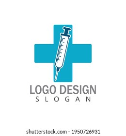Syringe injection icon vector template and symbol