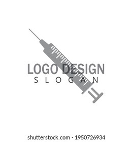 Syringe injection icon vector template and symbol