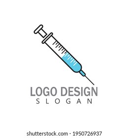 Syringe injection icon vector template and symbol