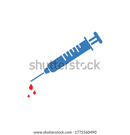 Syringe injection icon vector template and symbol