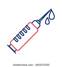 diseño vectorial del estilo de línea de inyección de jeringa