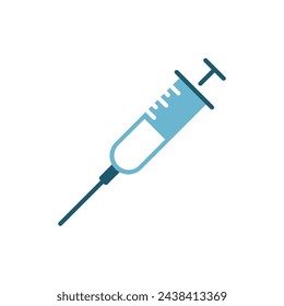 Plantilla de vector de icono médico de inyección de jeringa