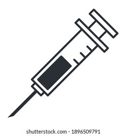 Syringe Injection Medical Symbol Vector Icon