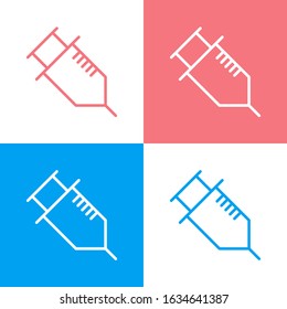 Syringe, injection, needle icon. Can be used for many purposes, website. Trendy style and editable vector. EPS.