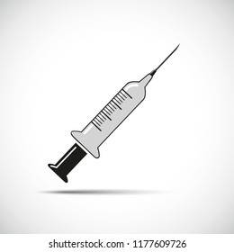 syringe for injection with needle icon vector illustration EPS10